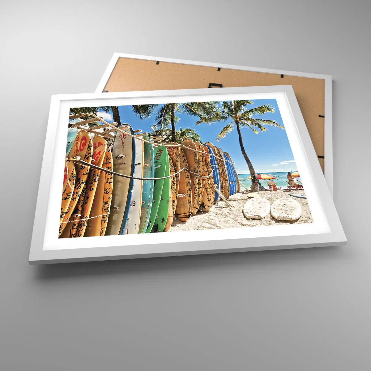 Póster en marco blanco - Diversión soleada - 50x40 cm