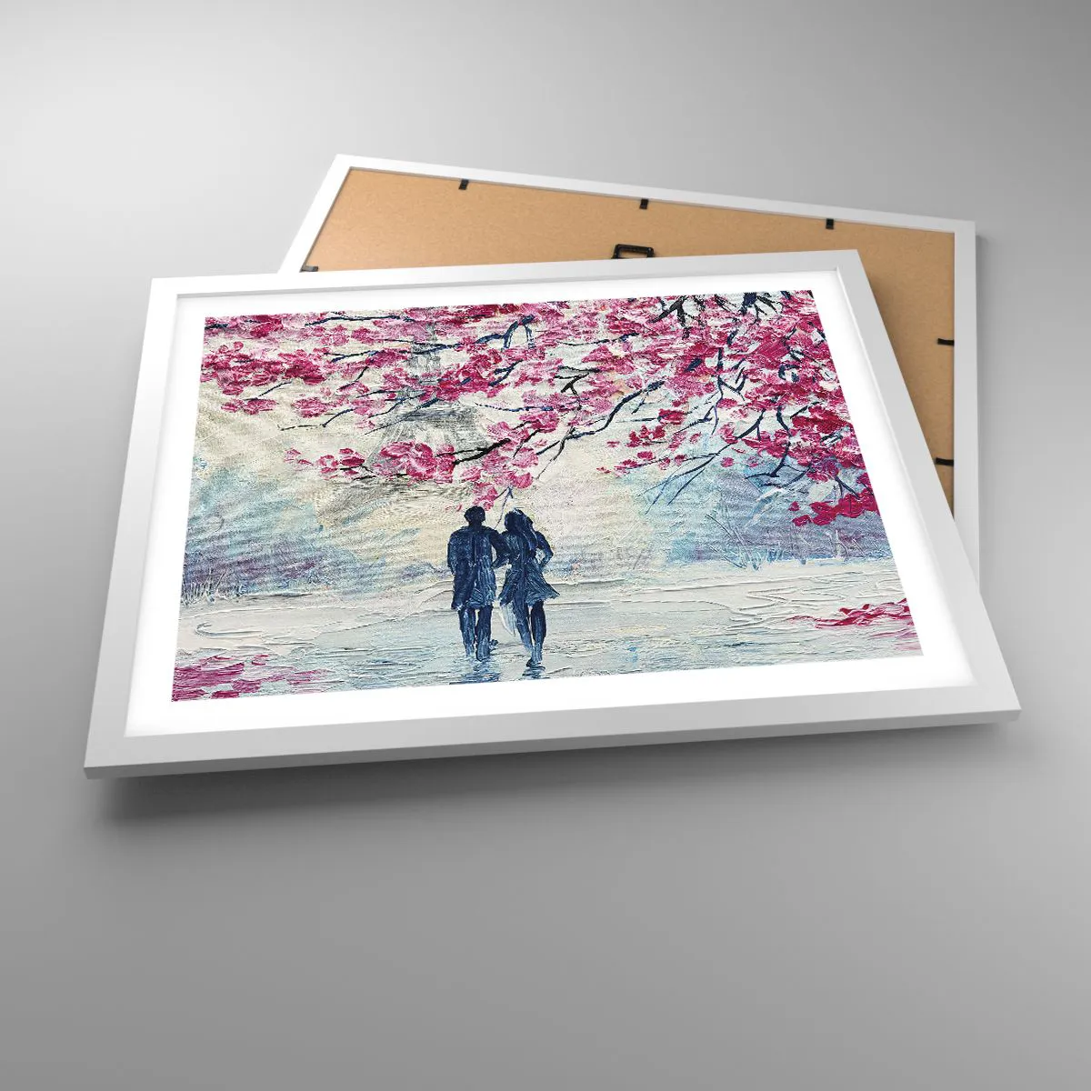 Affisch i vit ram - Romantisk promenad - 50x40 cm