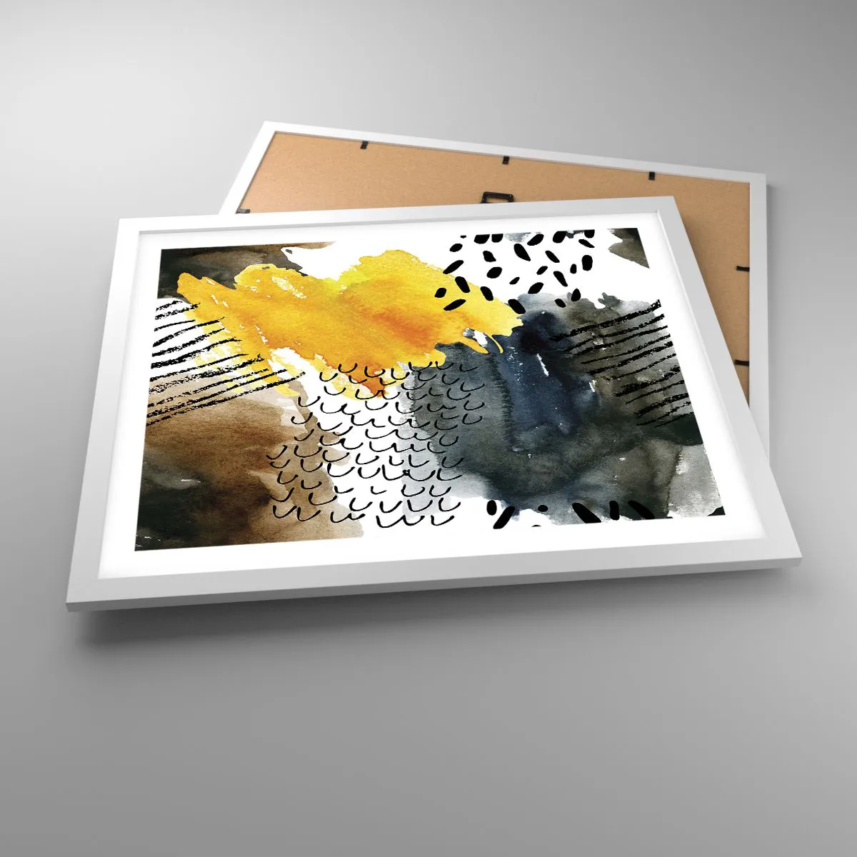 Póster en marco blanco - Reunión de los elementos - 50x40 cm