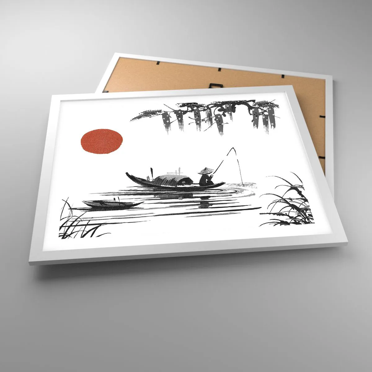 Plakát v bílém rámu - Asijské odpoledne - 50x40 cm