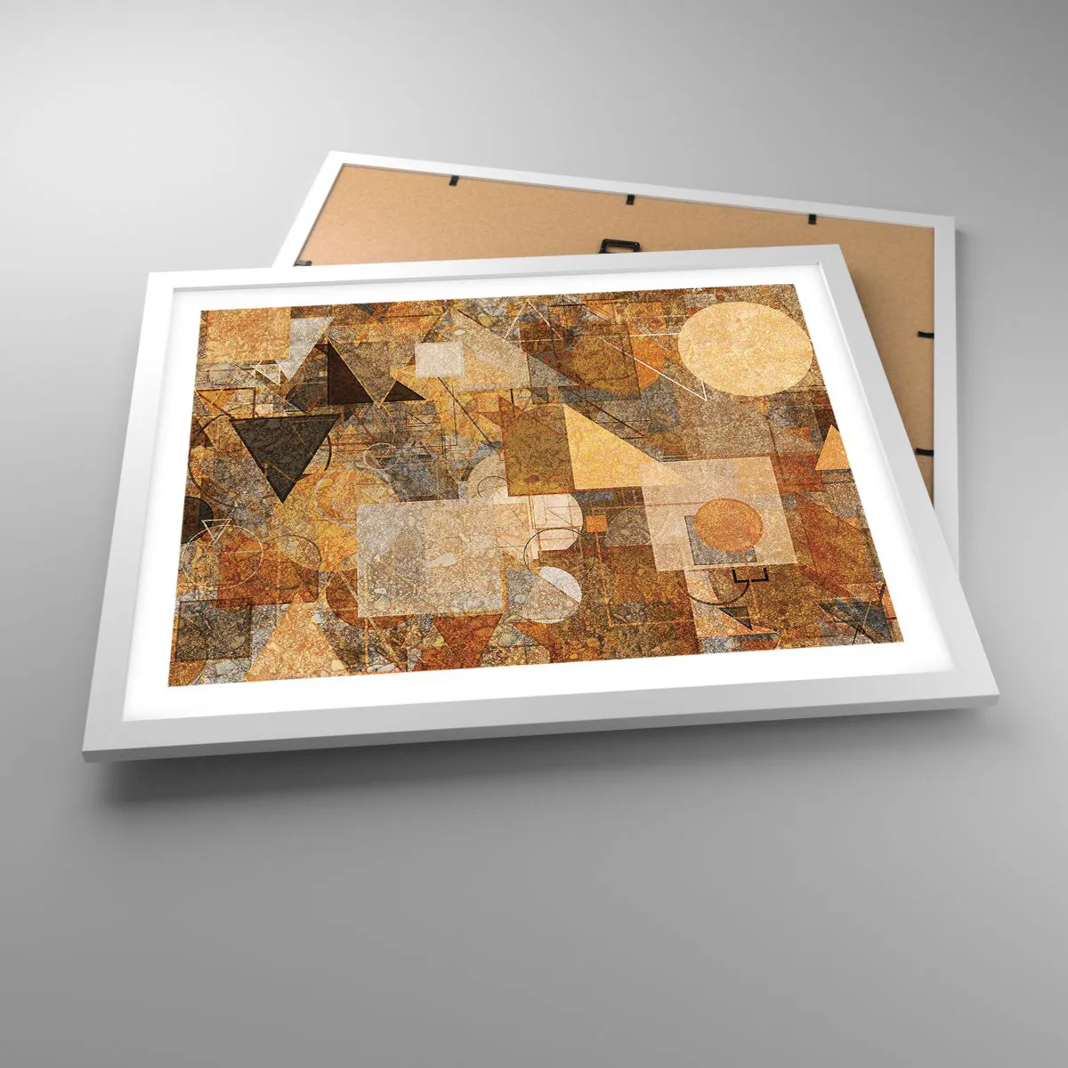Poster in white frmae - Cubist Study in Brown - 50x40 cm