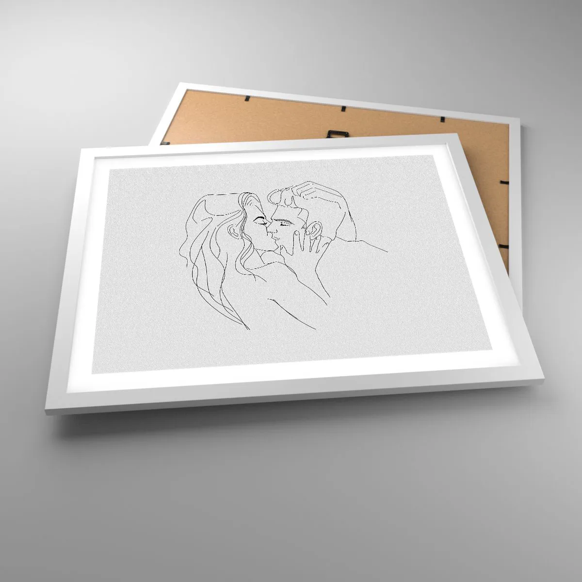 Affiche dans un cadre blanc - Poster - La même ligne - 50x40 cm