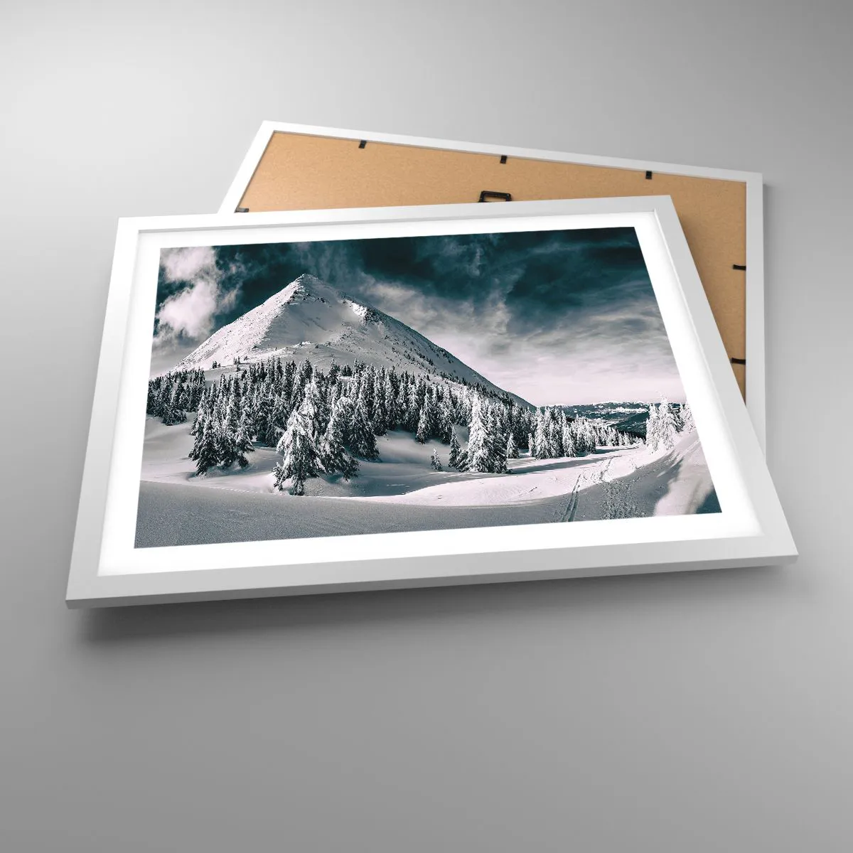 Affiche dans un cadre blanc - Poster - Le pays de la neige et de la glace - 50x40 cm