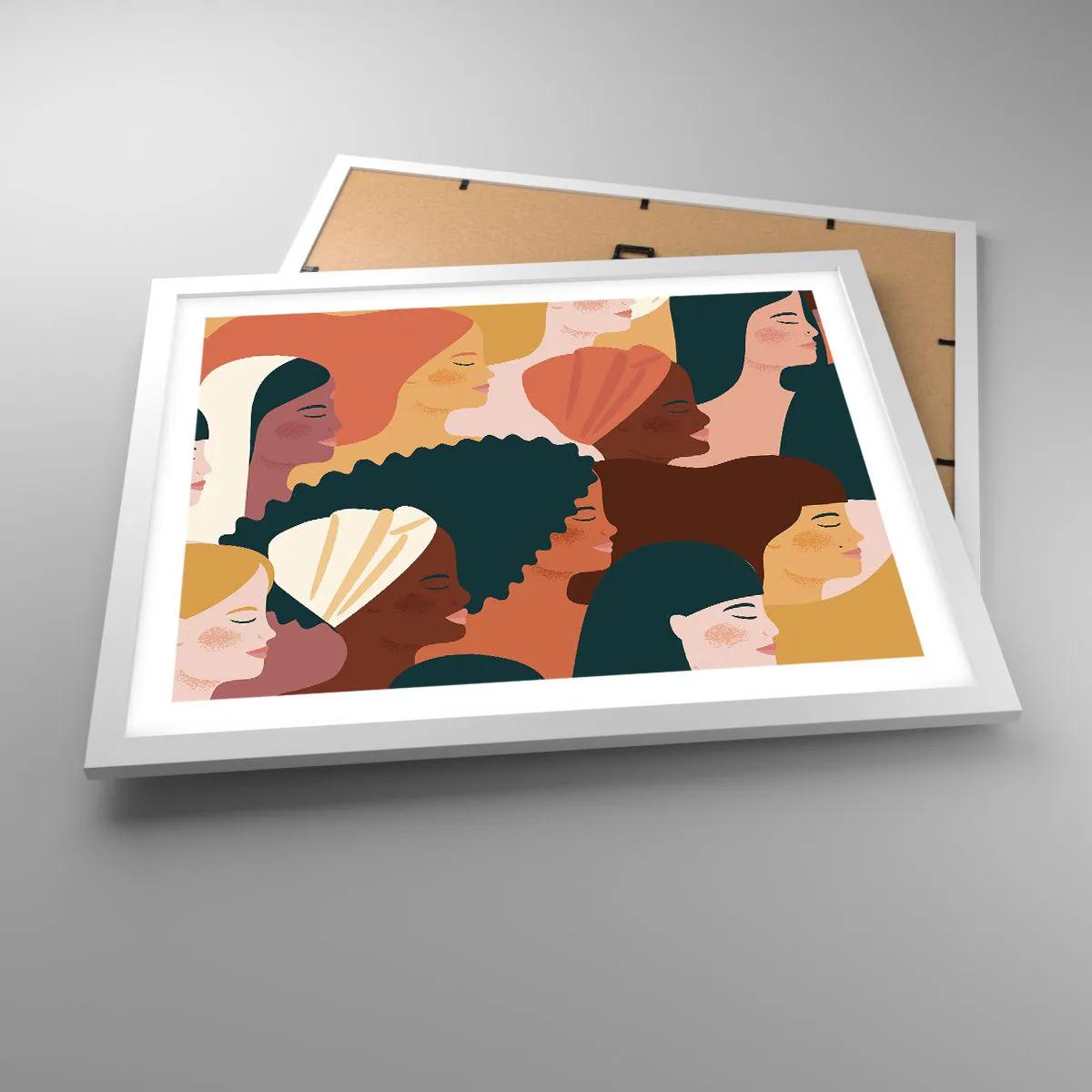 Poster in einem weißen Rahmen - Nur Weiblichkeit - 50x40 cm