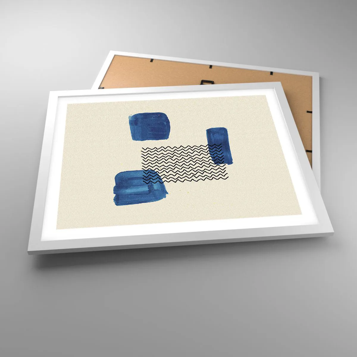 Poster in een witte lijst - Een abstract kwartet - 50x40 cm