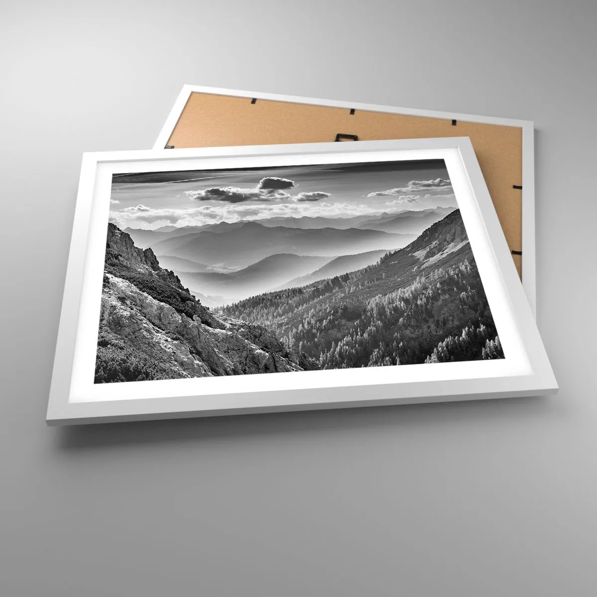 Affiche dans un cadre blanc - Poster - Jusqu'à l'horizon - 50x40 cm