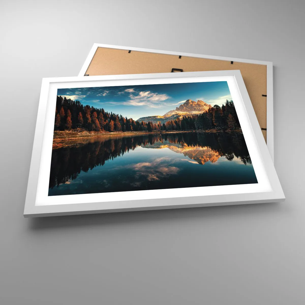 Poster în ramă albă - Peisaj dublat - 50x40 cm
