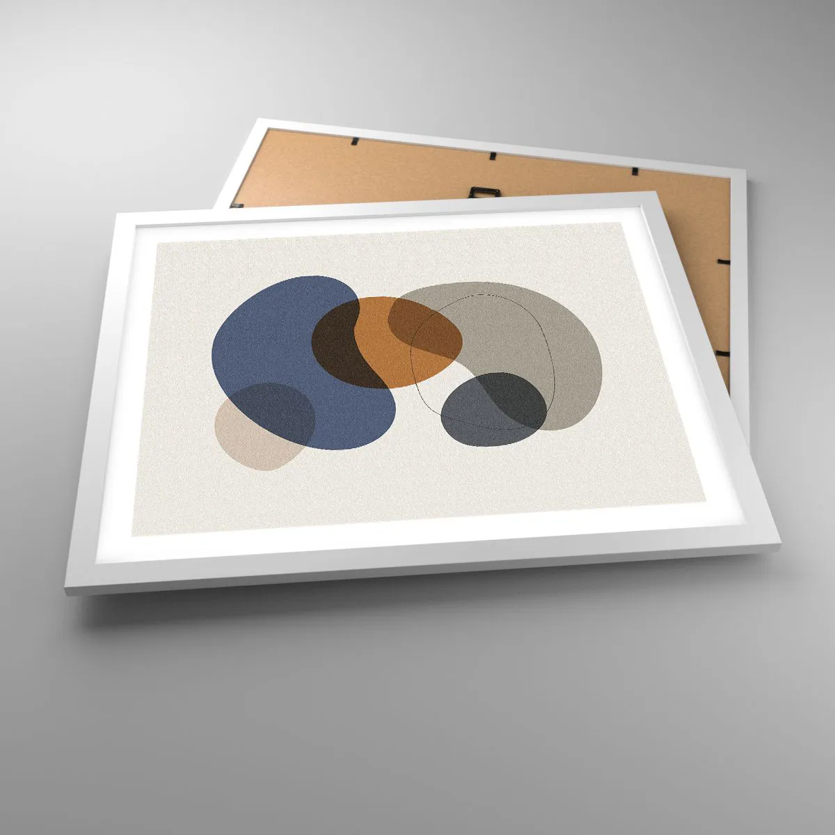 Plakát v bílém rámu - Kapky barev - 50x40 cm