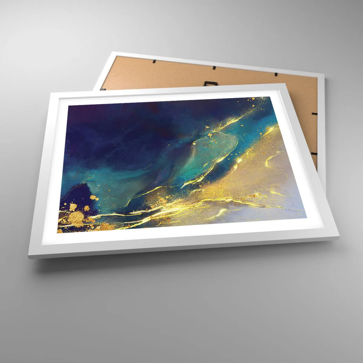 Poster in white frmae - Golden Flood - 50x40 cm