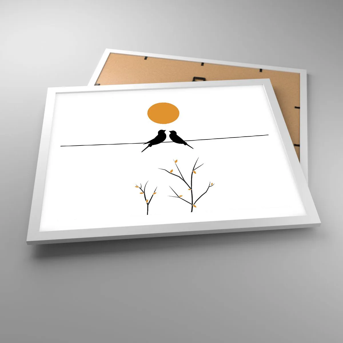 Póster en marco blanco - Noche de ruiseñores - 50x40 cm