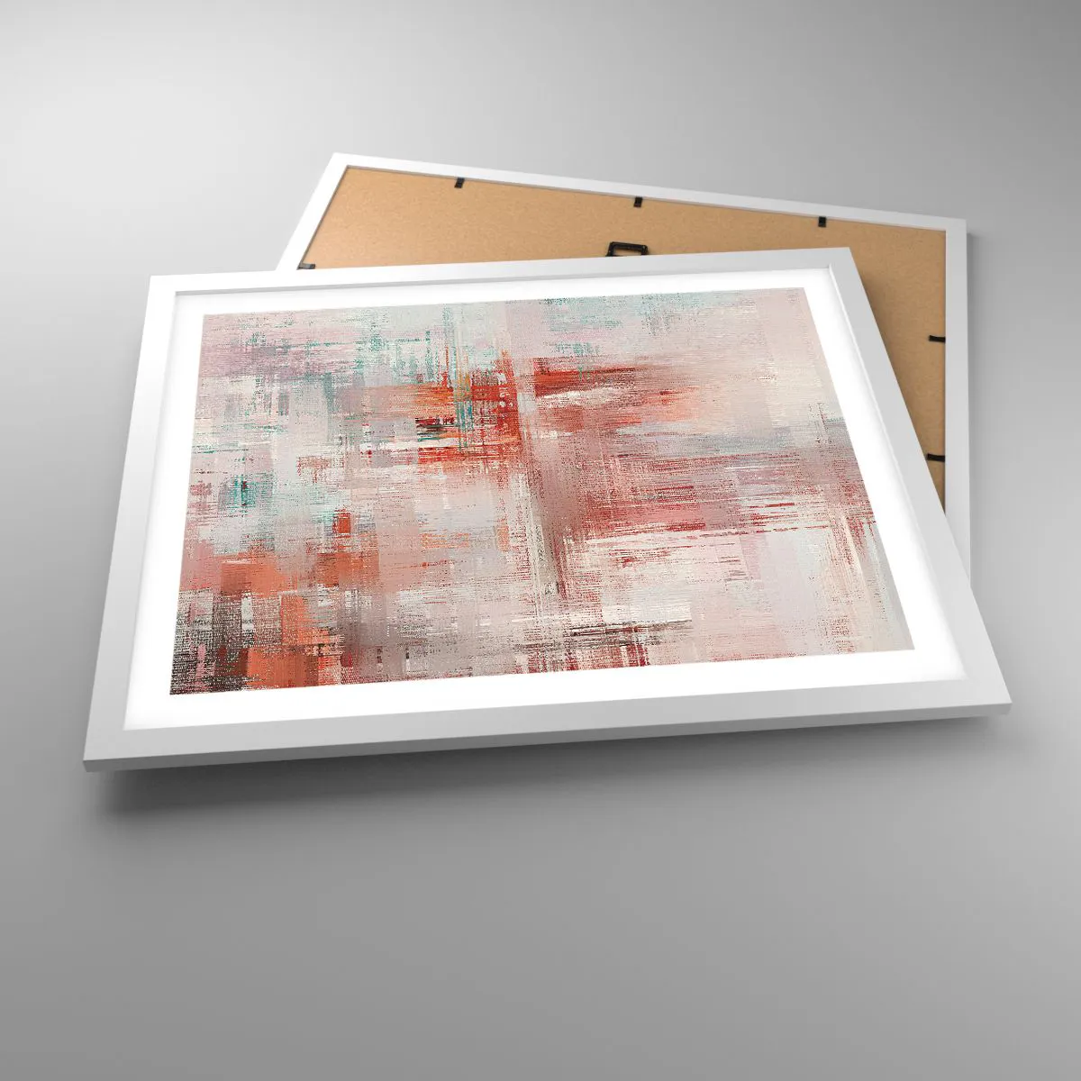 Poster in white frmae - Foggy but Pink - 50x40 cm