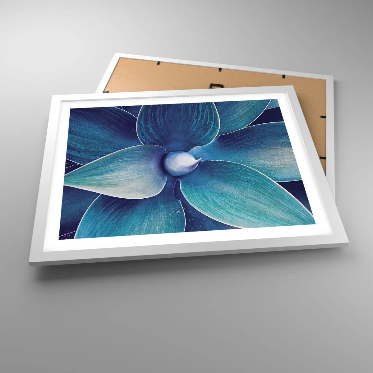 Affiche dans un cadre blanc - Poster - Le bleu du ciel - 50x40 cm