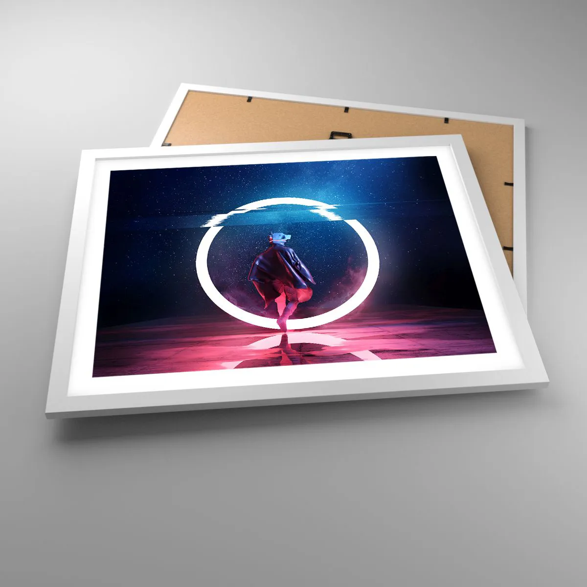 Affiche dans un cadre blanc - Poster - Entre deux mondes - 50x40 cm