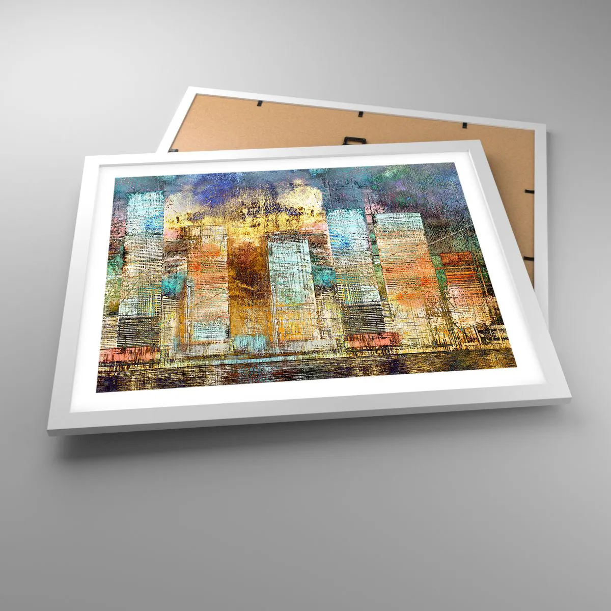 Affisch i vit ram - Solig metropol - 50x40 cm