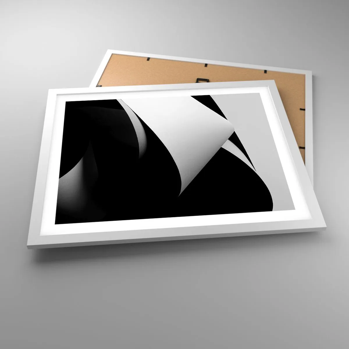 Plakat i hvid ramme - Lysflader fra skyggernes dybder - 50x40 cm