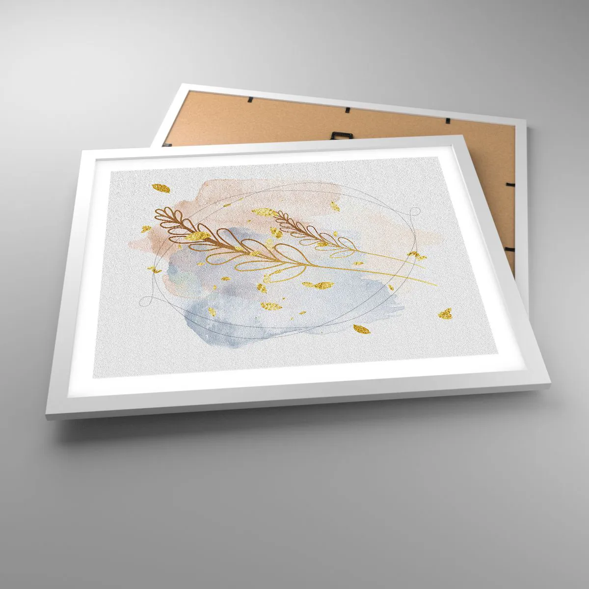 Plakat w białej ramie - Złoty podmuch - 50x40 cm