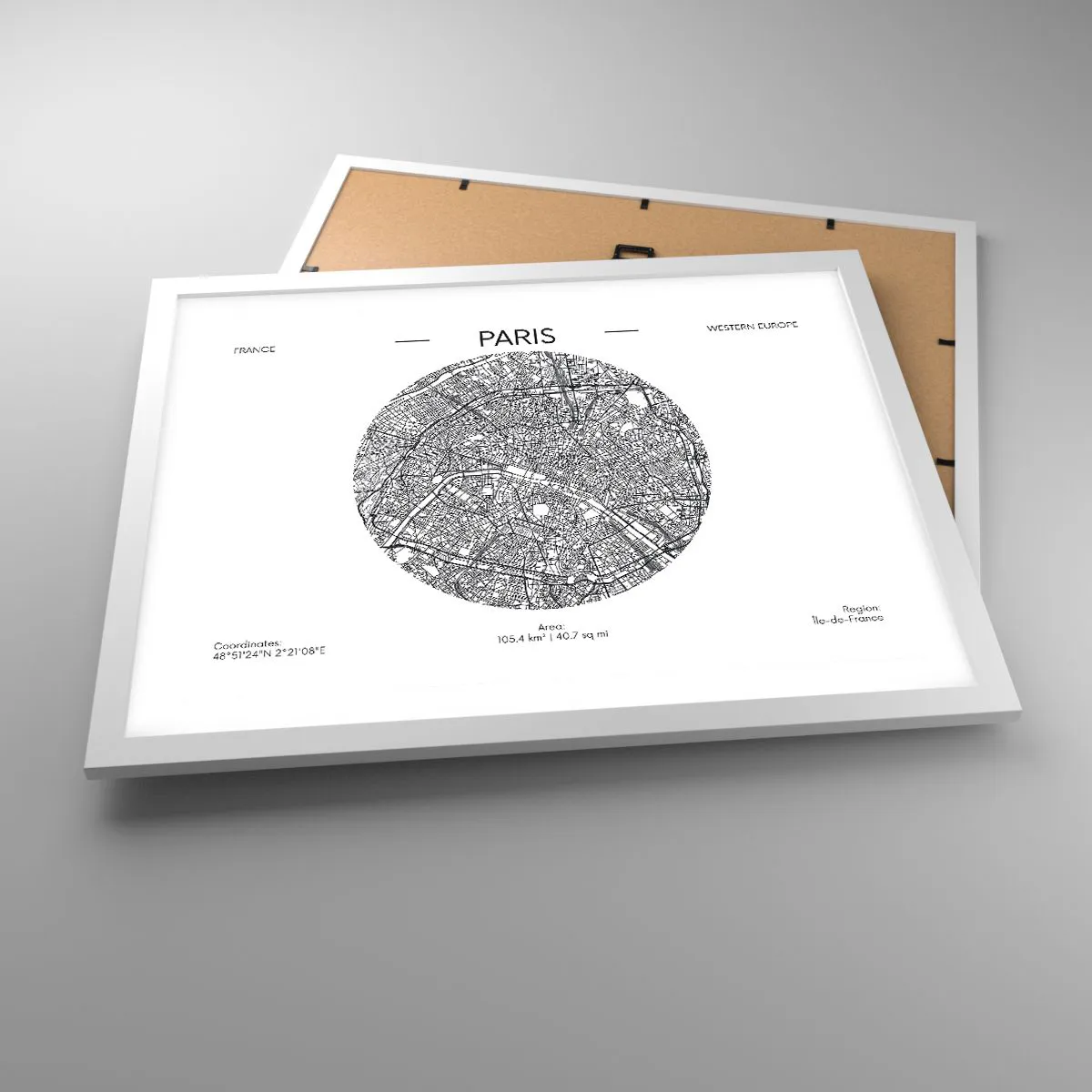 Poster in een witte lijst - Anatomie van Parijs - 50x40 cm