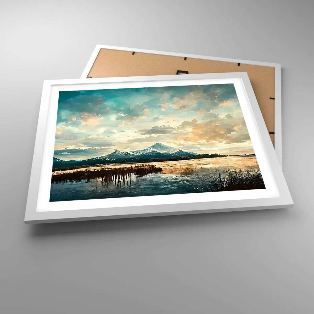 Affiche dans un cadre blanc - Poster - Sous la protection du ciel - 50x40 cm