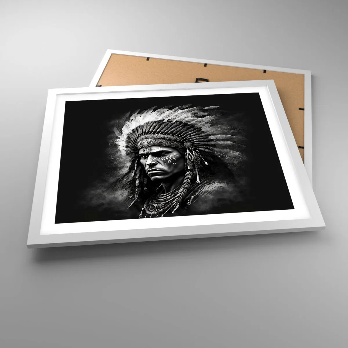 Poster in einem weißen Rahmen - Anführer und Krieger - 50x40 cm