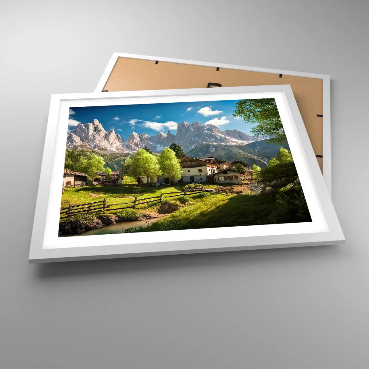 Affisch i vit ram - Alpin idyll - 50x40 cm