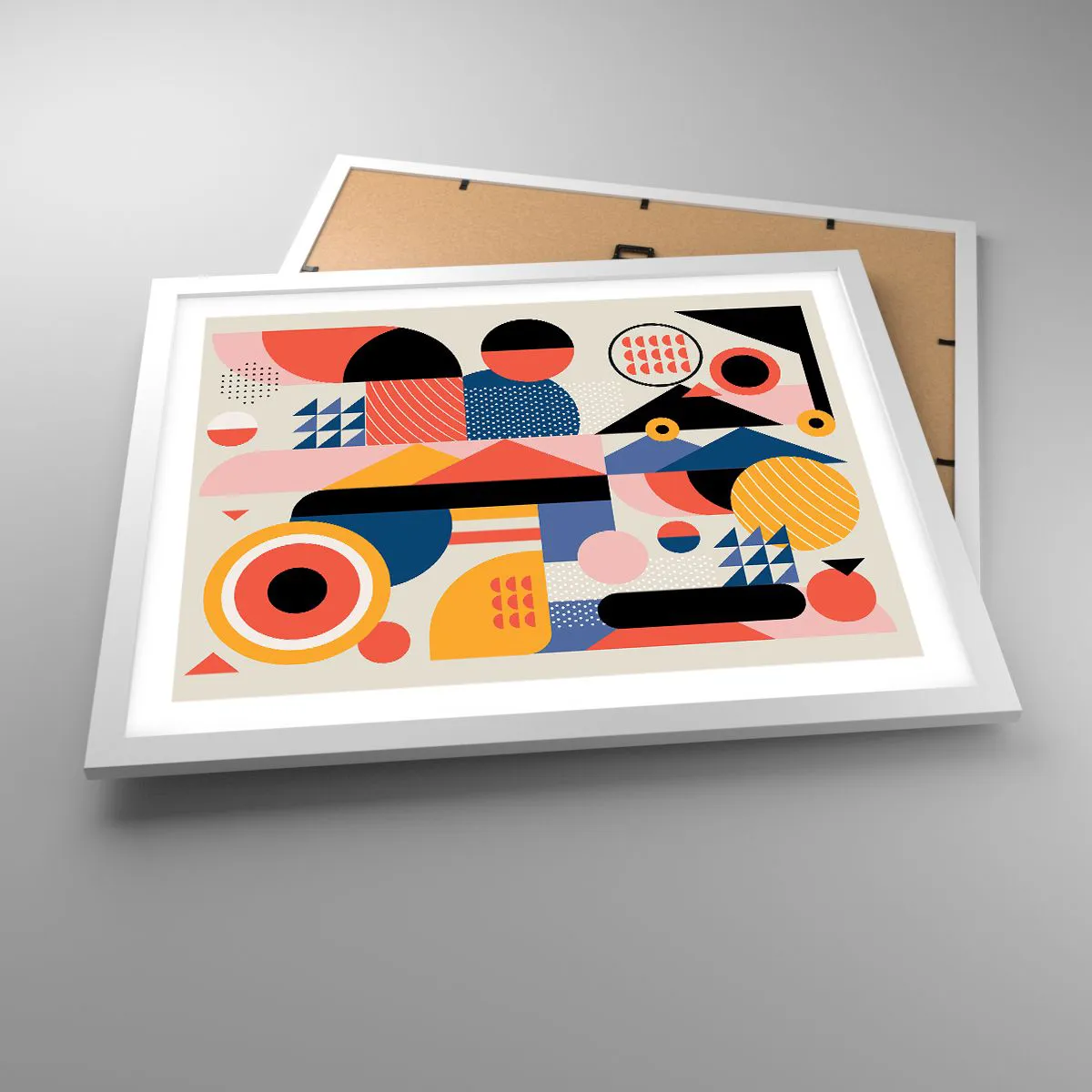 Poster in cornice bianca - Composizione: divertiti - 50x40 cm