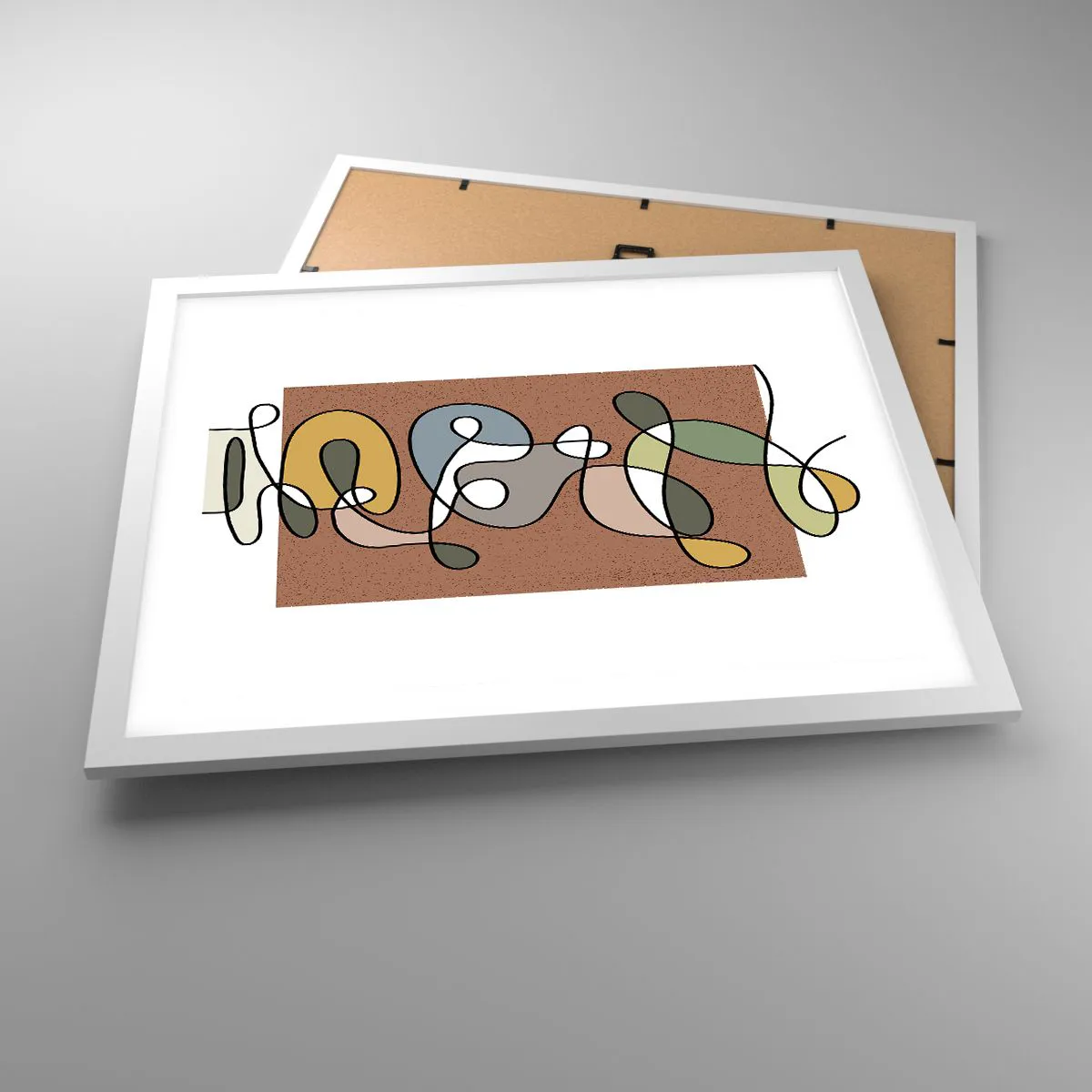 Affiche dans un cadre blanc - Poster - Une abstraction qui mérite le sourire - 50x40 cm