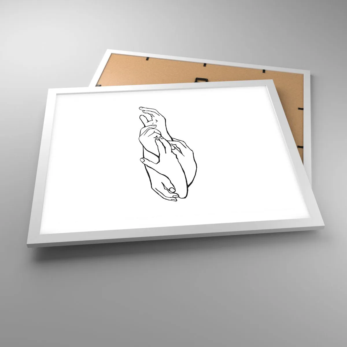 Póster en marco blanco - El tacto - 50x40 cm