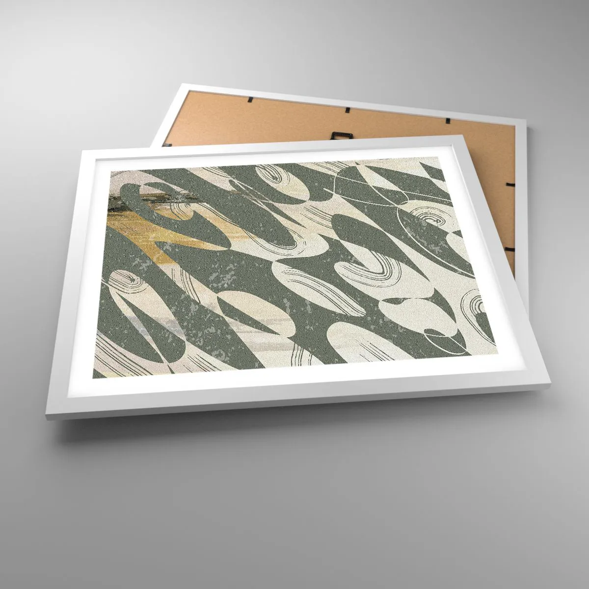 Poster in een witte lijst - Ritmische abstractie - 50x40 cm