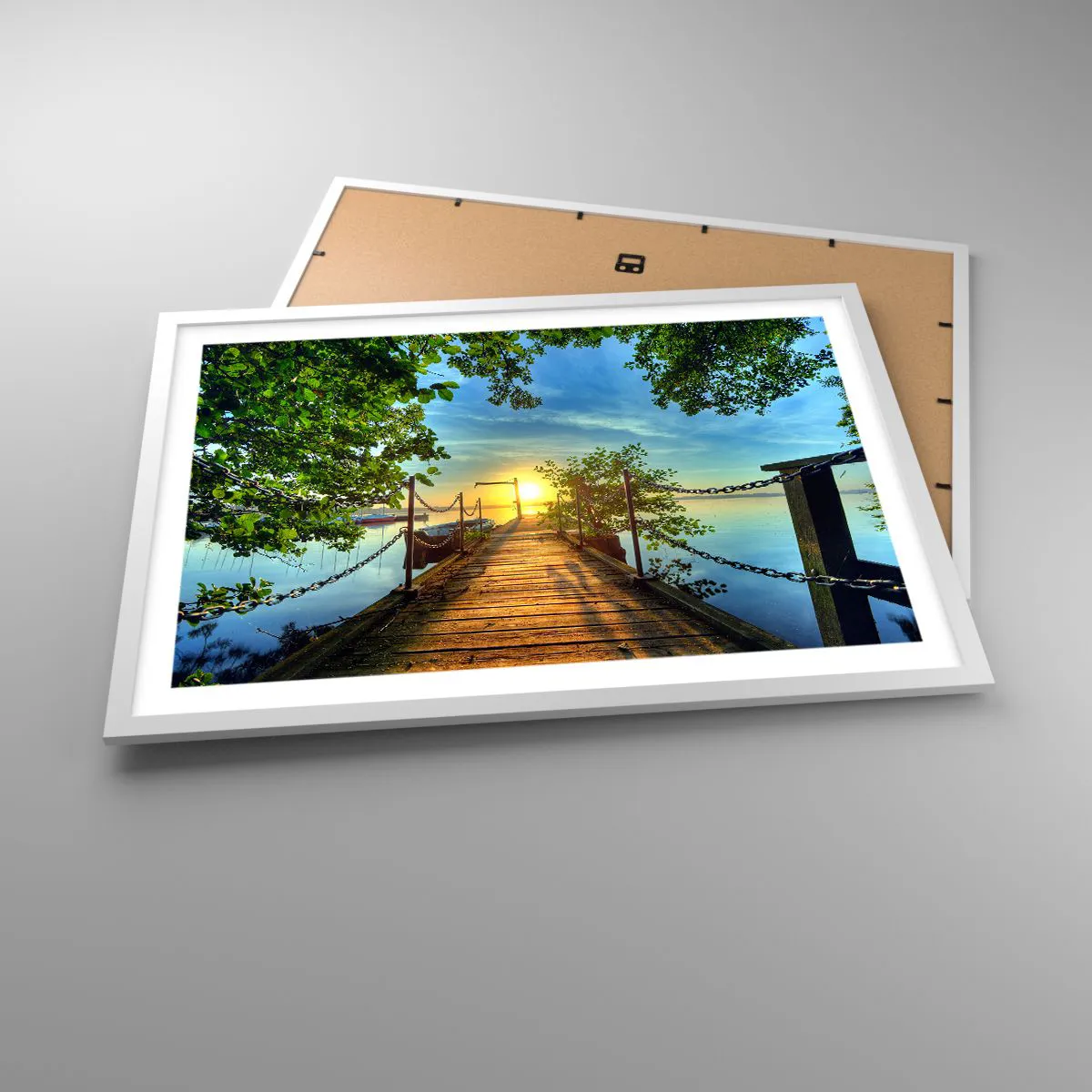Affiche dans un cadre blanc - Poster - L'ouest au-dessus de l'eau - 70x50 cm