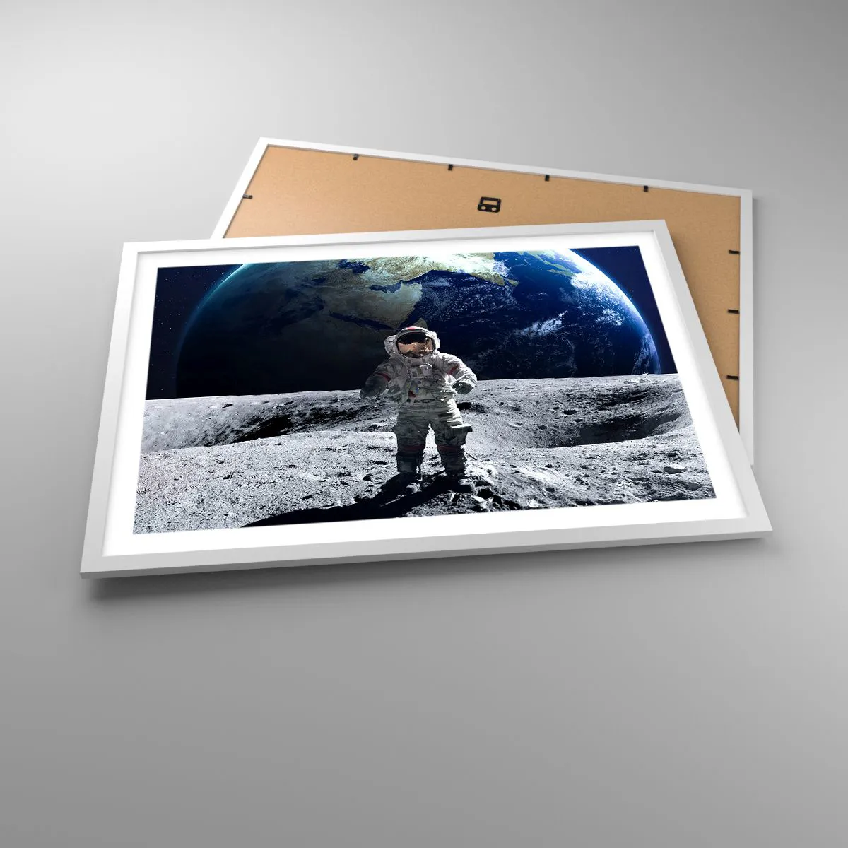 Poster in white frmae - Greetings from the Moon - 70x50 cm