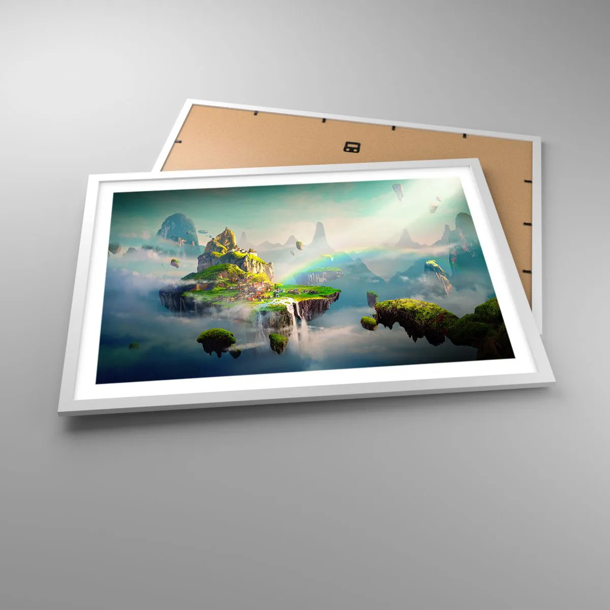 Plakat i hvid ramme - Midden - lykkelige øer - 70x50 cm