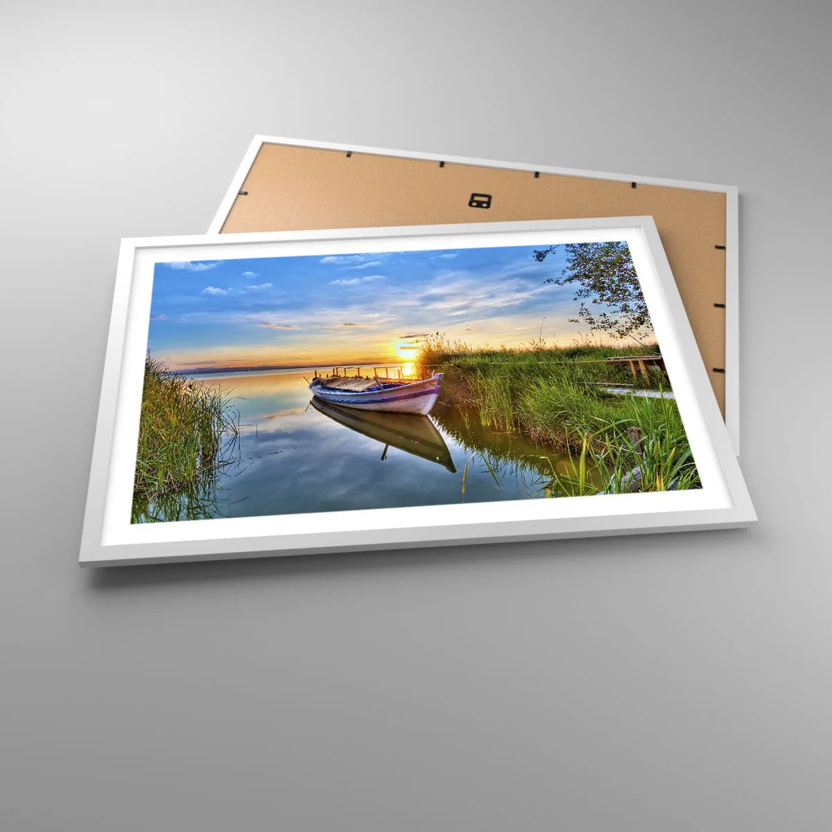 Affisch i vit ram - Uppfyllda drömmars vik - 70x50 cm
