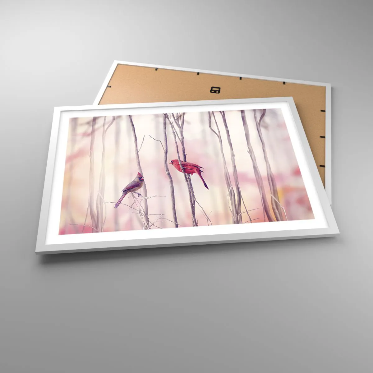 Poster in white frmae - Tale of a Pink Forest - 70x50 cm