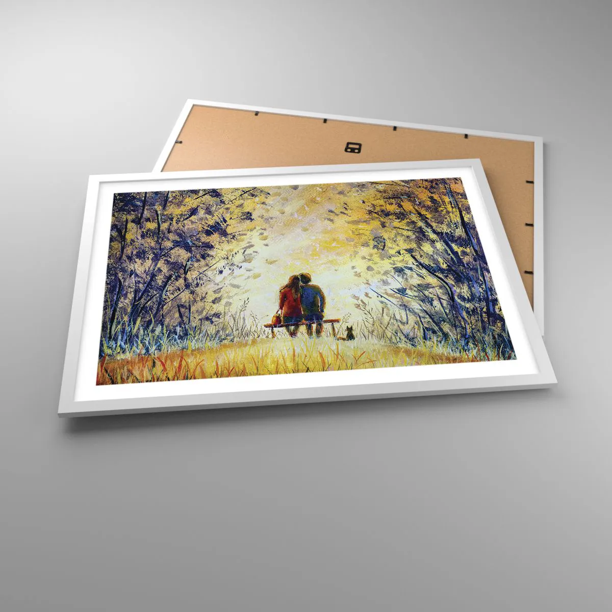 Affiche dans un cadre blanc - Poster - Moment magique - 70x50 cm