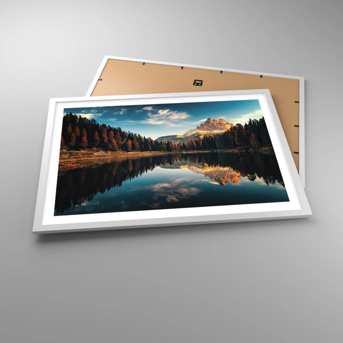 Póster en marco blanco - Paisaje duplicado - 70x50 cm