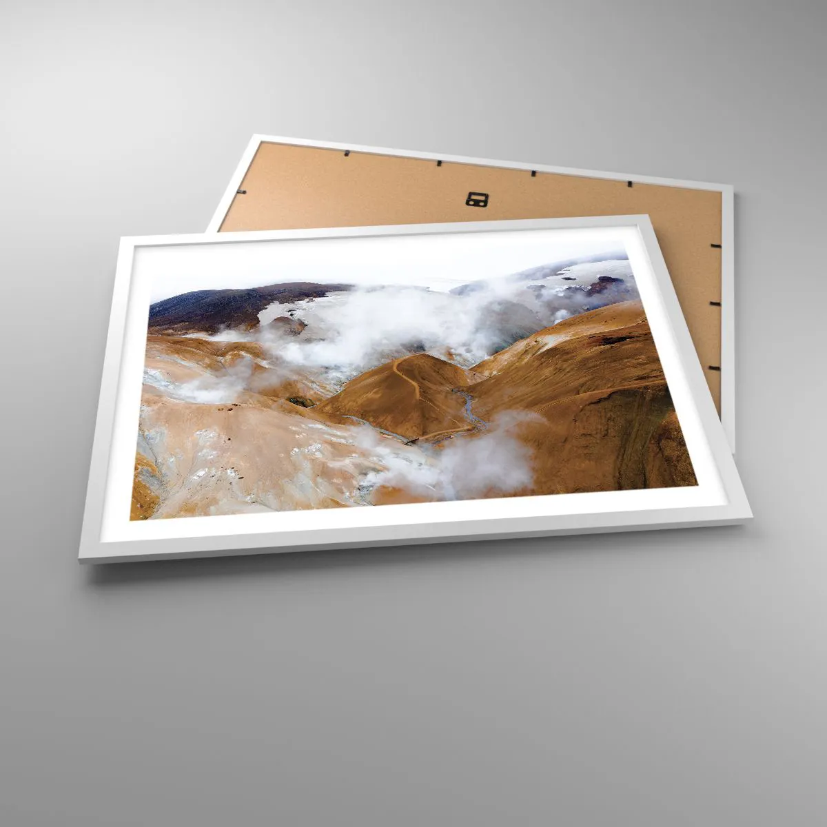 Plakat w białej ramie - Surowa uroda Islandii - 70x50 cm