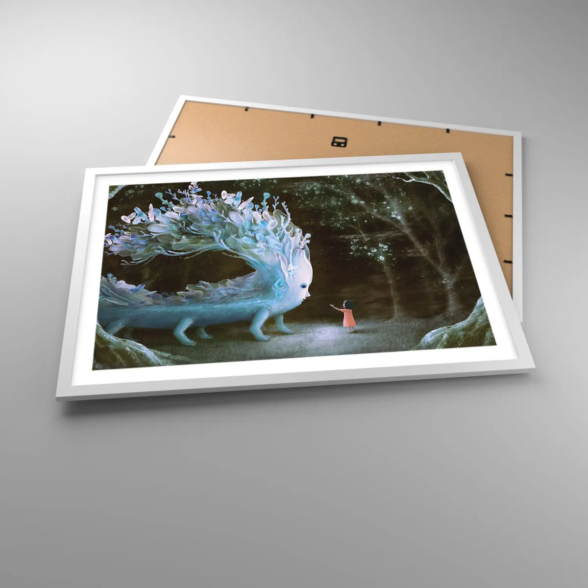 Poster in een witte lijst - Fantastische ontmoeting - 70x50 cm