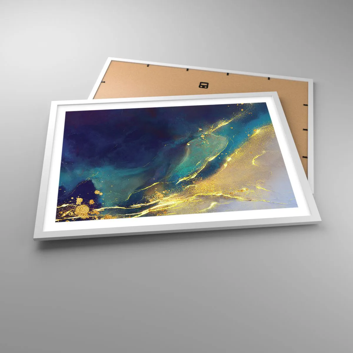Poster in white frmae - Golden Flood - 70x50 cm