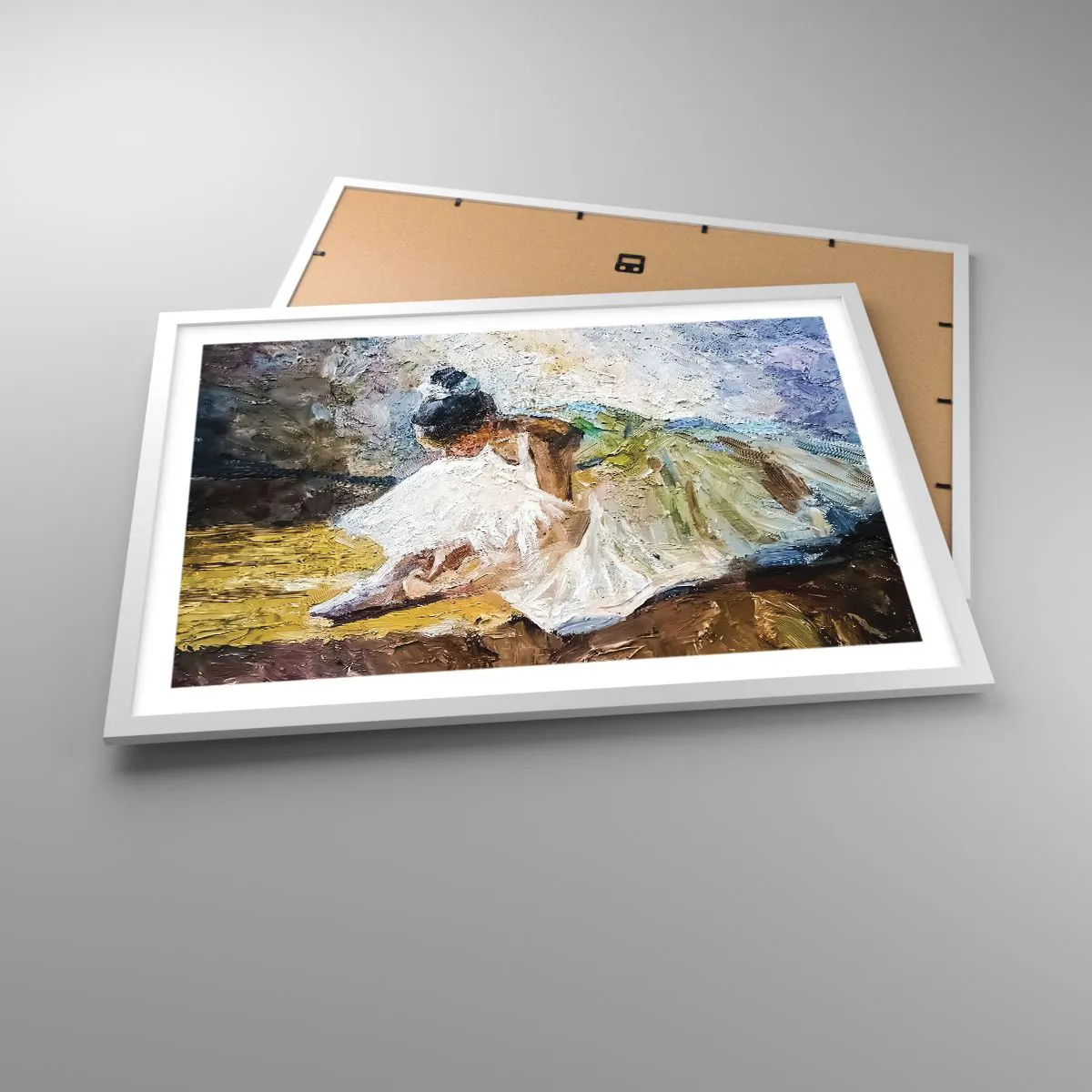 Affiche dans un cadre blanc - Poster - D'après un tableau de Degas - 70x50 cm