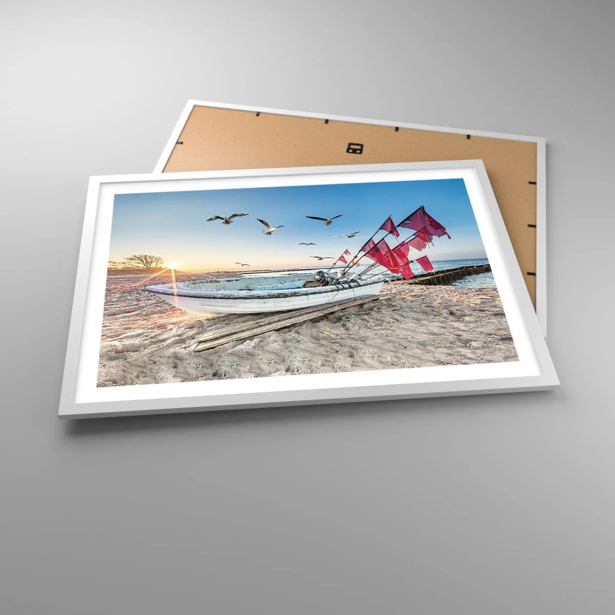 Pôster em moldura branca - Um merecido descanso - 70x50 cm