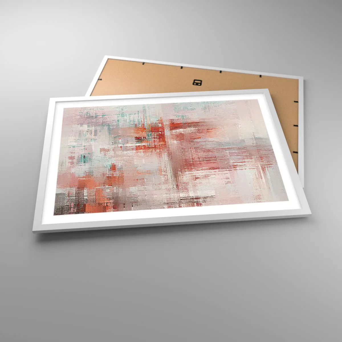 Poster in white frmae - Foggy but Pink - 70x50 cm