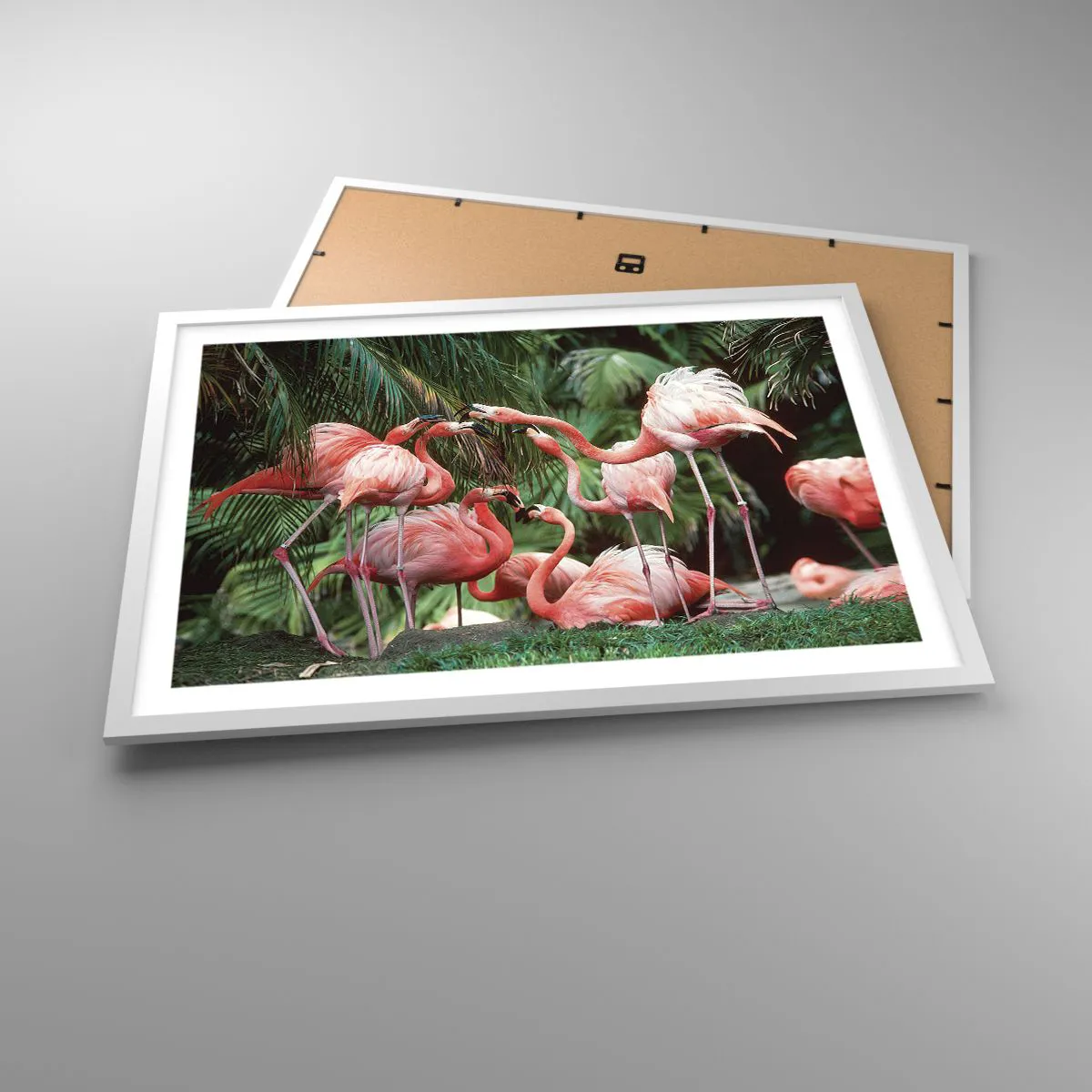 Póster en marco blanco - Cotilleos de la tarde - 70x50 cm