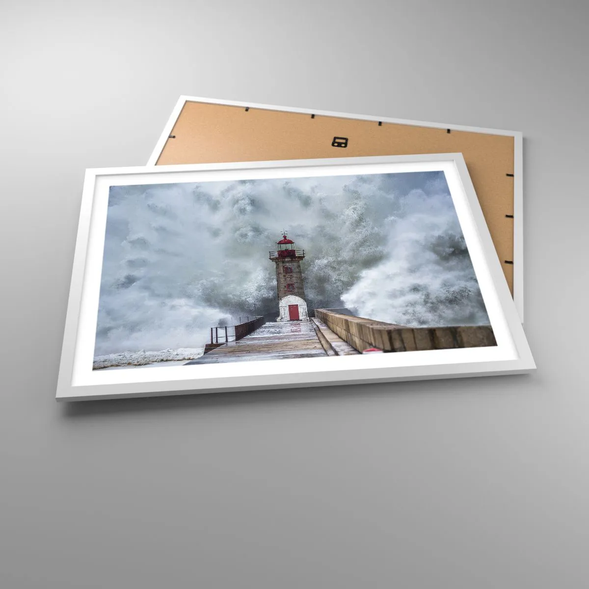 Plagát v bielom ráme - Hukot vody, šum vetra - 70x50 cm