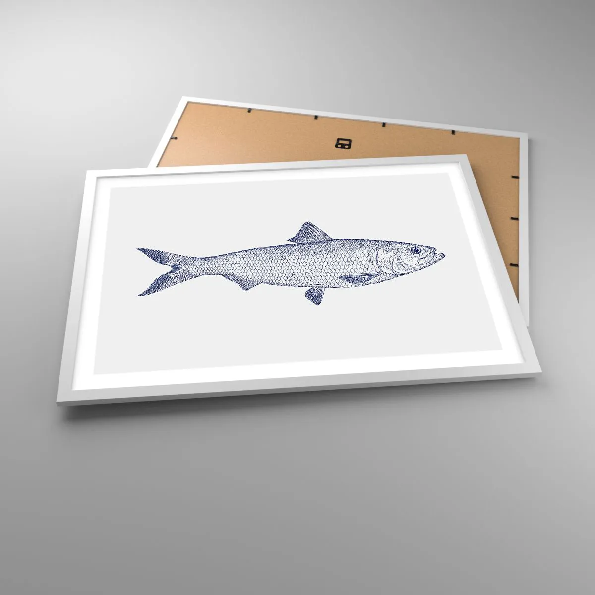 Affisch i vit ram - Hälsningar från de nordliga haven - 70x50 cm