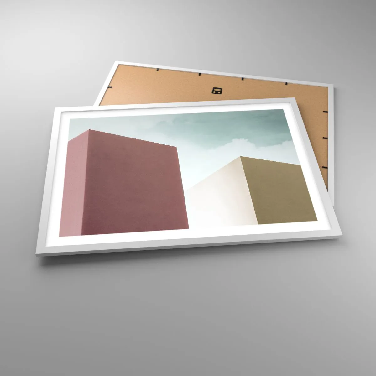 Poster in einem weißen Rahmen - Geometrie des sonnigen Sommers - 70x50 cm