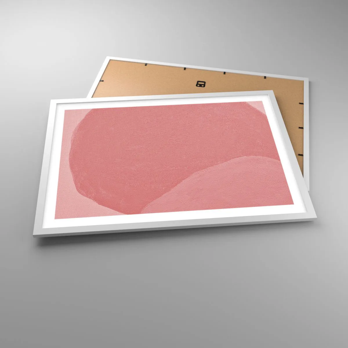 Poszter fekete keretben - Organikus kompozíció rózsaszínben - 70x50 cm