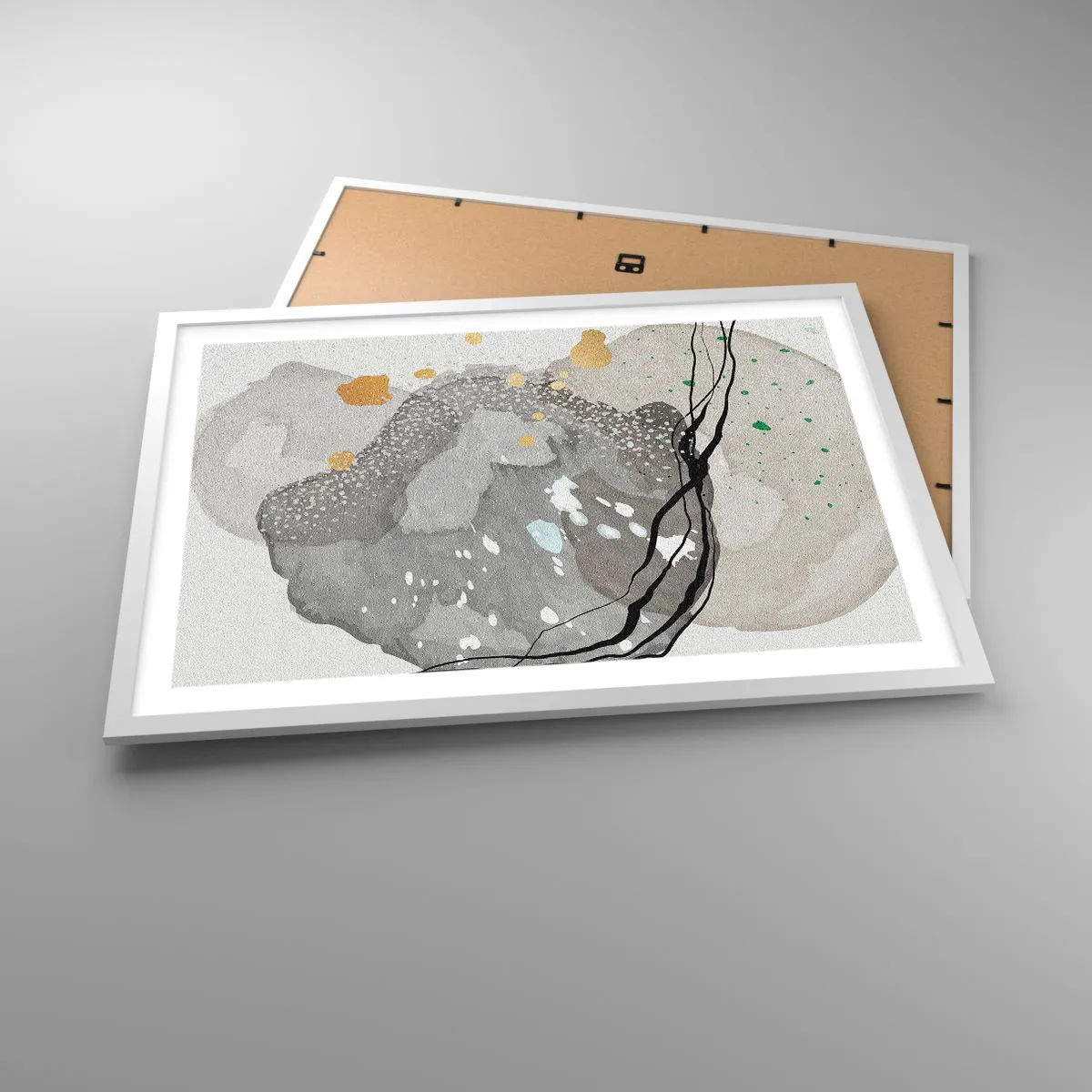 Affisch i vit ram - Organisk komposition - 70x50 cm