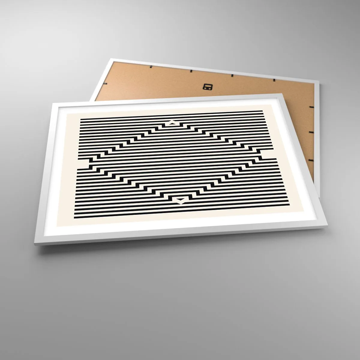 Affisch i vit ram - Geometrisk illusion - 70x50 cm