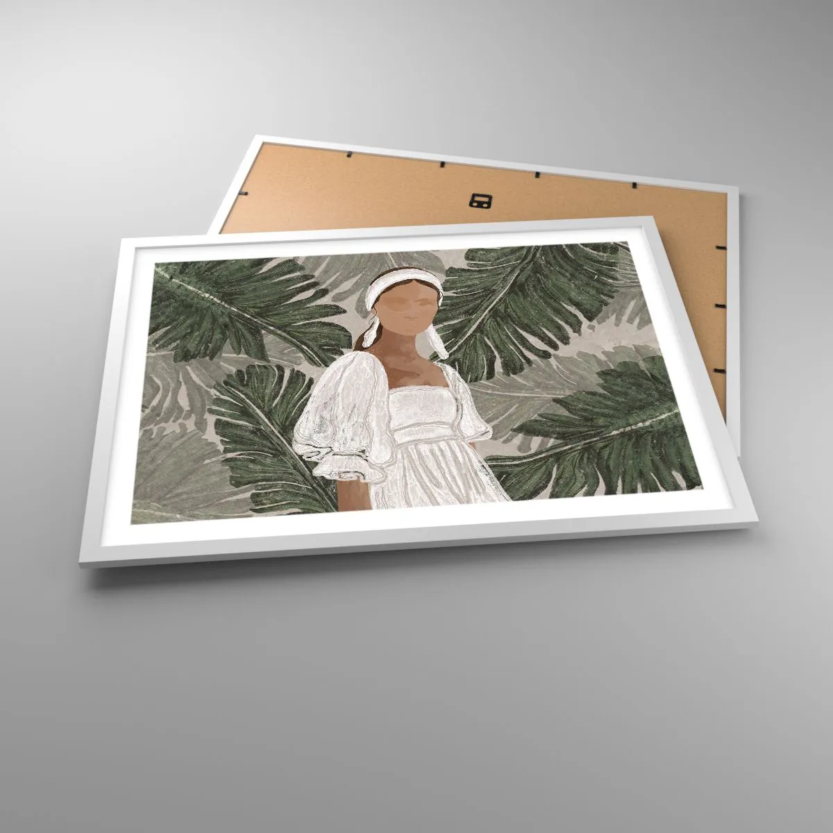 Affiche dans un cadre blanc - Poster - Portrait exotique - 70x50 cm
