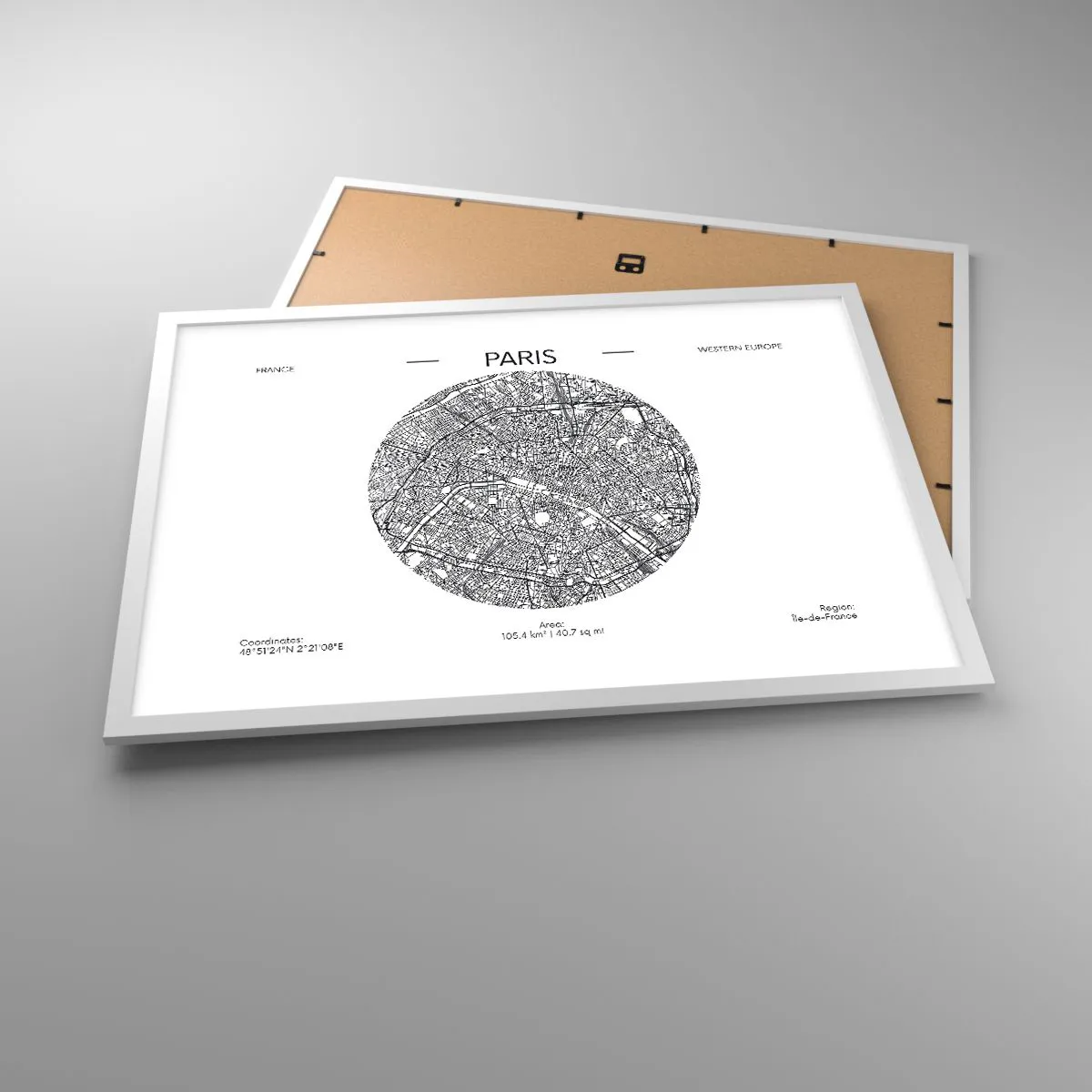 Plakát v bílém rámu - Anatomie Paříže - 70x50 cm